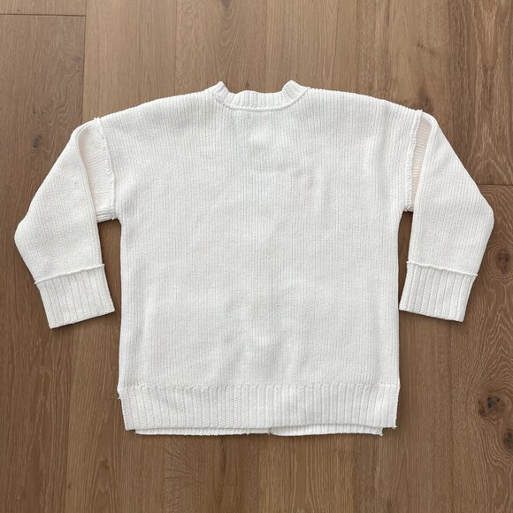 Abercrombie & Fitch Sweater Women Medium Cardigan Ivory Cream Knit Chenille - Picture 5 of 12